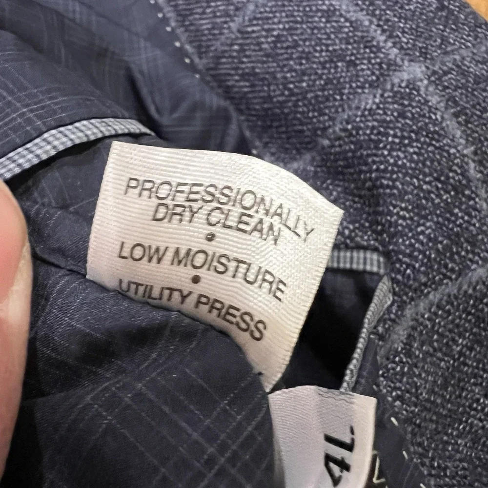 Hart Schaffner Marx Blazer Mens 44L Blue Plaid Sport Coat 2 Button Made in USA‎